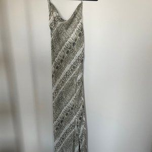 SHEER HIGH SLIT PRINTED MAXI